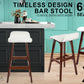 4X Wooden Bar Stool Dining Chair Leather SOPHIA 65cm WHITE BROWN