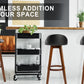4X Wooden Bar Stool Dining Chair Leather LEILA 72cm BLACK BROWN