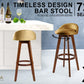 La Bella 4 Set 72cm Coffee Brown Wooden Bar Stool Leila Leather