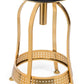 Gold Black Swivel Kitchen Bar Stool Chair with High Back in Netted Design Frame