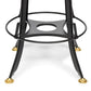 Industrial Wooden Height Adjustable Swivel Bar Stool - Gold Black