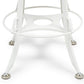 White Bar Stool Hamptons Style Height Adjustable and Swivel with Natural Wood Top