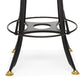 Industrial Wooden Height Adjustable Swivel Bar Stool Chair with Back - Gold Black