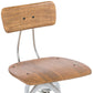 Hamptons Style White Bar Stool Chair Height Adjustable and Swivel with Natural Wood Top