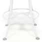 Hamptons Style White Bar Stool Chair Height Adjustable and Swivel with Natural Wood Top