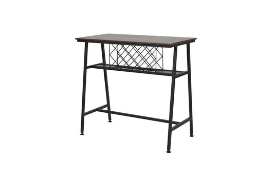 Viviendo Dining Table, Bar Table with Wine Storage Rack - Industrial Style