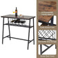 Viviendo Dining Table, Bar Table with Wine Storage Rack - Industrial Style