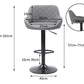 2x Bar Stools Stool Kitchen Chairs Swivel Grey