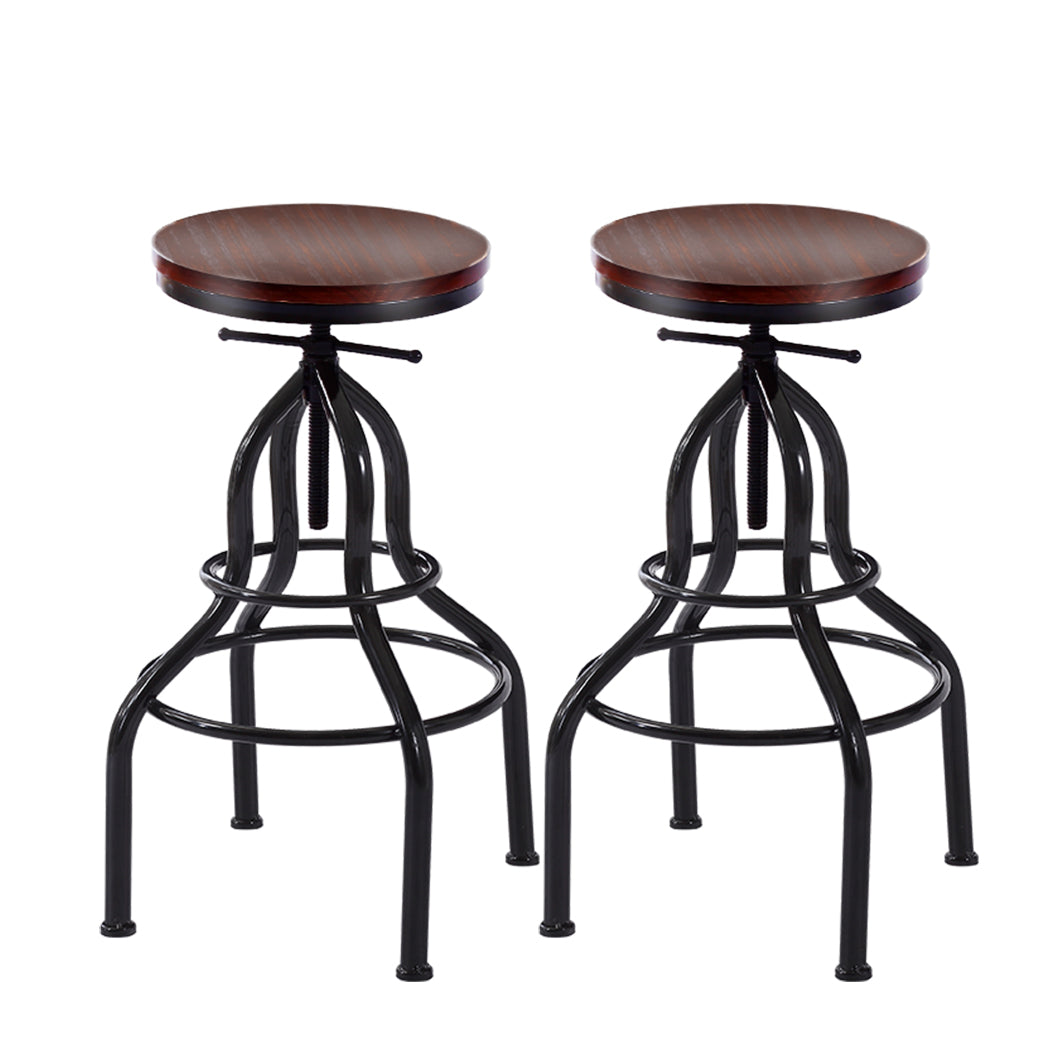 Levede Bar Stool Kitchen Wooden Leather