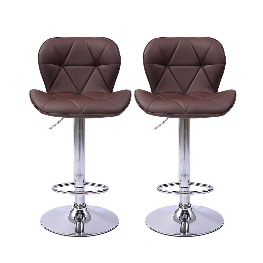 Levede 2x Bar Stool Swivel Gas Lift Brown