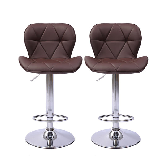 Levede 2x Bar Stool Swivel Gas Lift Brown