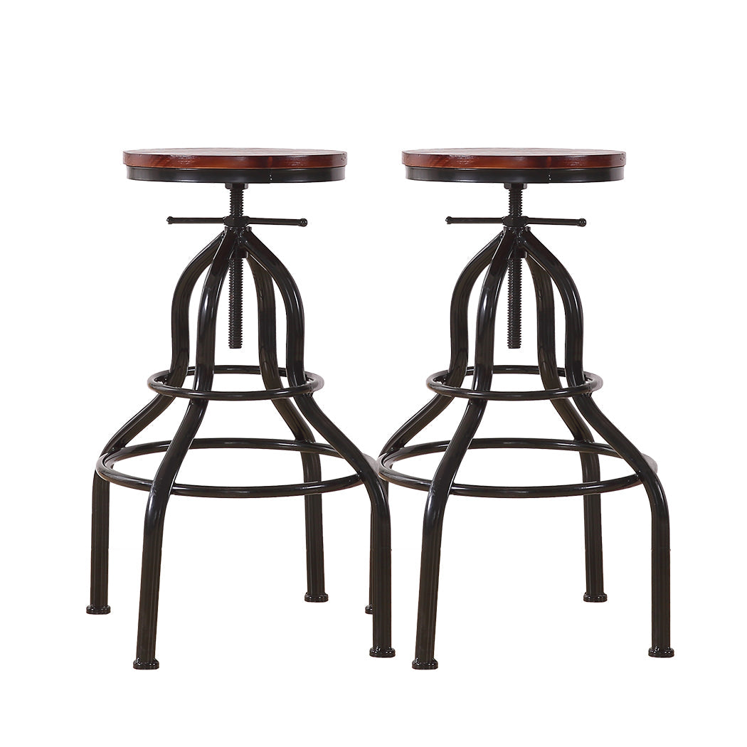 Levede Bar Stool Kitchen Wooden Leather