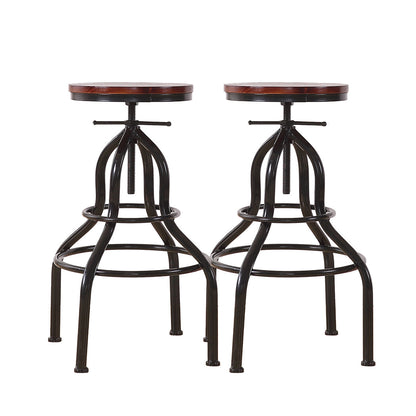 Levede Bar Stool Kitchen Wooden Leather