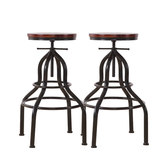 Levede Bar Stool Kitchen Wooden Leather