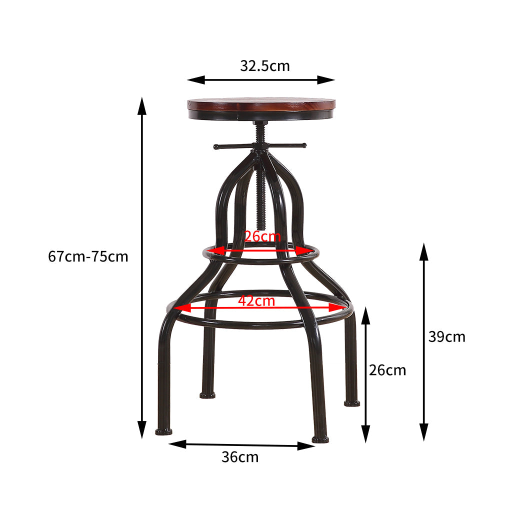 Levede Bar Stool Kitchen Wooden Leather