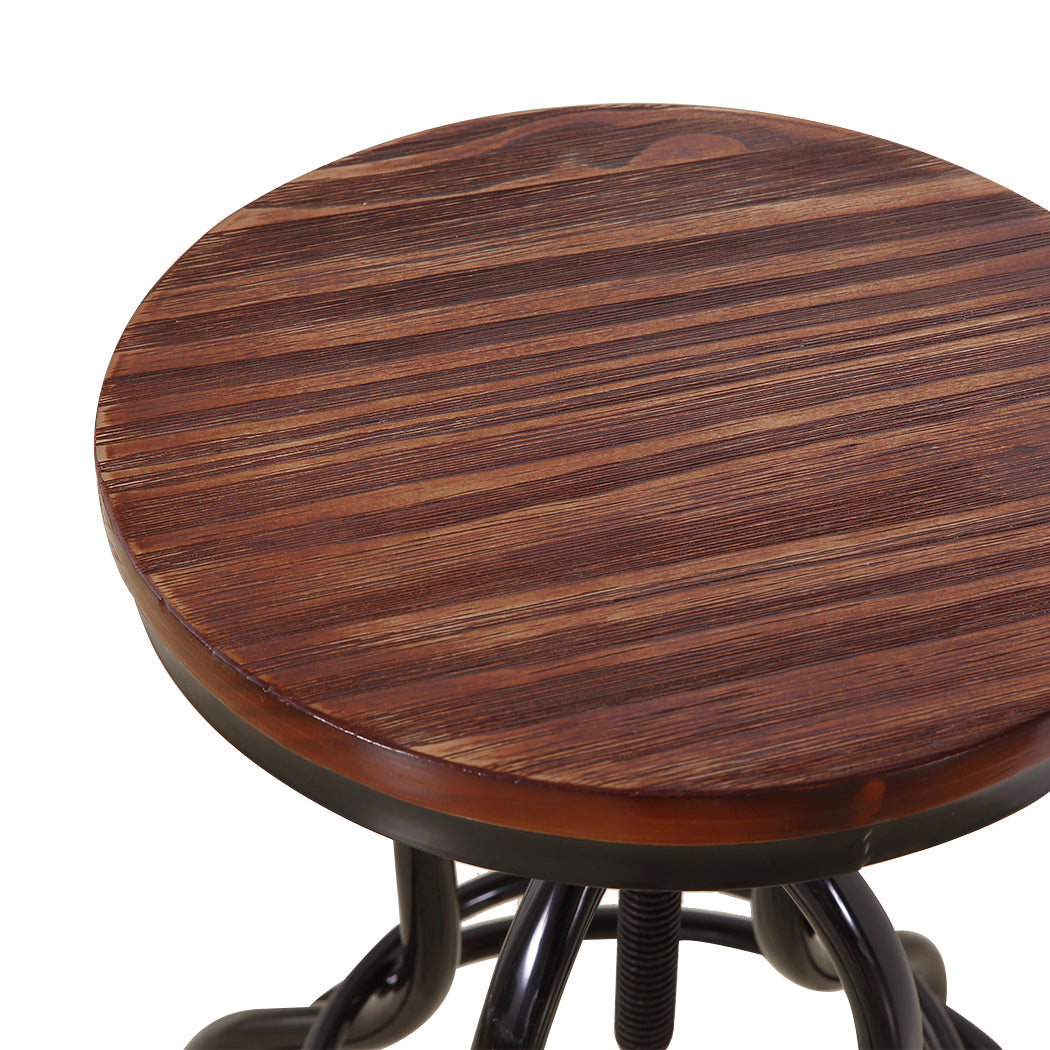 Levede Bar Stool Kitchen Wooden Leather