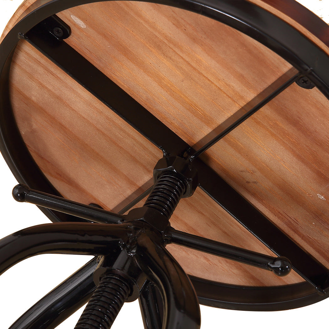 Levede Bar Stool Kitchen Wooden Leather